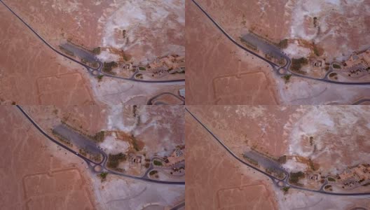 从死海旁边的沙漠上空飞过高清在线视频素材下载