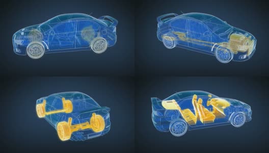 汽车和底盘360可循环动画高清。高清在线视频素材下载