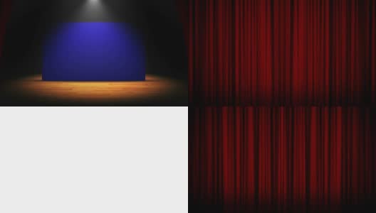 剧场，幕布，舞台和蓝幕高清在线视频素材下载