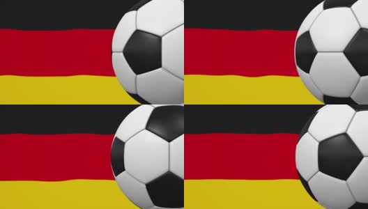足球环与德国国旗的背景高清在线视频素材下载