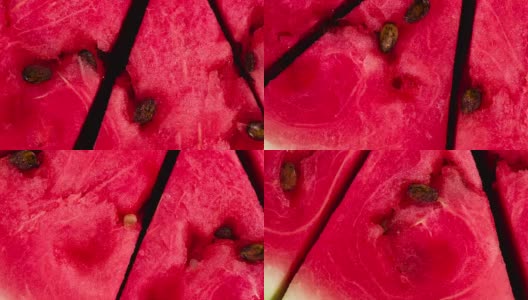 多汁的西瓜片旋转高清在线视频素材下载