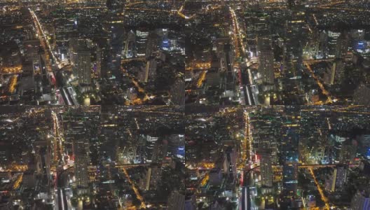 鸟瞰图的时间流逝夜景Chong nonsi，曼谷市，泰国MahaNakhon大厦高清在线视频素材下载