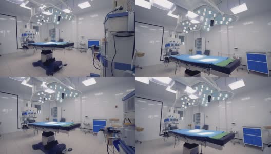 斯坦尼康镜头拍摄的手术室里有医疗设备。4 k。高清在线视频素材下载
