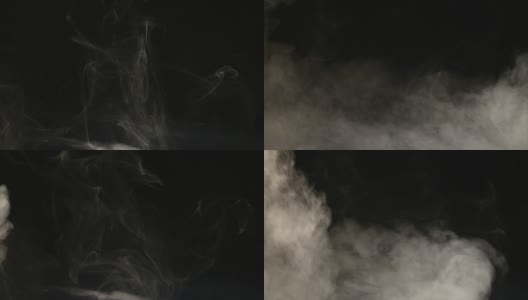 烟雾在黑色背景上翻腾高清在线视频素材下载