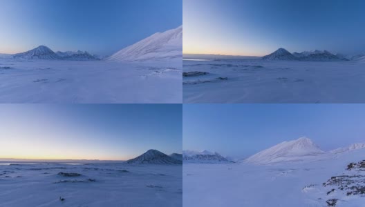 斯匹次卑尔根,北极。在霍恩松德峡湾附近。高清在线视频素材下载