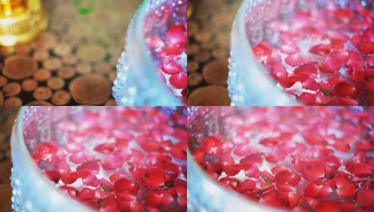 水上玫瑰花瓣高清在线视频素材下载