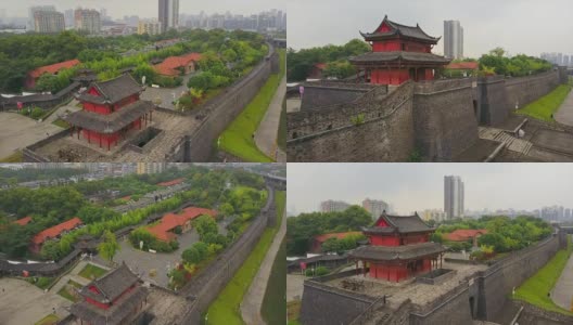 中国武汉市白天时间著名炮台寺齐一门航拍全景4k高清在线视频素材下载