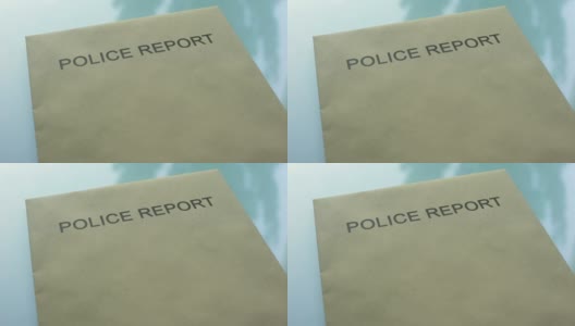 警方报告分类，手盖印章夹上重要文件高清在线视频素材下载
