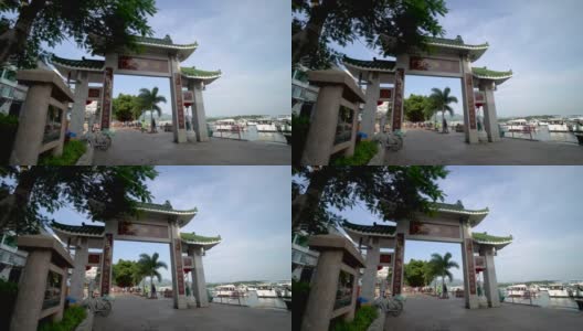 香港西贡海滨长廊海鲜街门高清在线视频素材下载