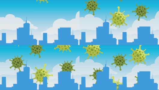 2019冠状病毒粒子大流行对城市的影响高清在线视频素材下载