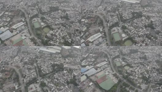 鸟瞰香港旧村及天水围高清在线视频素材下载