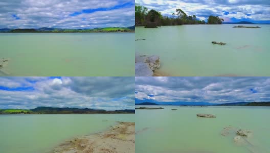 新西兰罗托鲁瓦硫磺湖高清在线视频素材下载