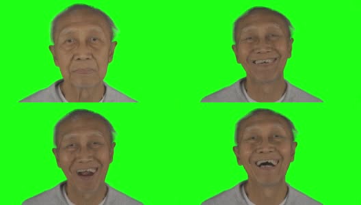一个戴着脱落假牙的老人在笑高清在线视频素材下载