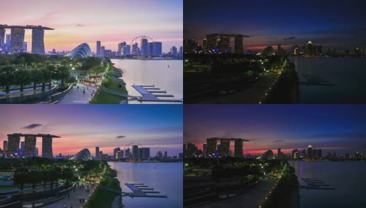 延时新加坡全景。缩小效果高清在线视频素材下载