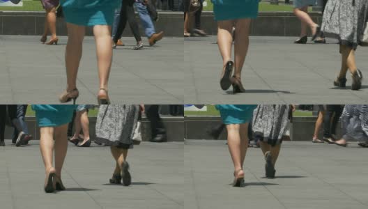 人们在莱佛士广场散步的日常场景高清在线视频素材下载