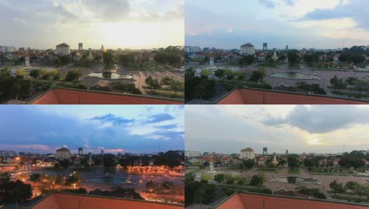 金边，柬埔寨，日落时的时光流逝高清在线视频素材下载
