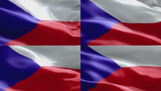 捷克国旗波浪图案可循环元素高清在线视频素材下载