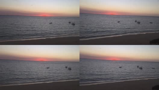 马达加斯加Nosy-be的Ambatoloaka海滩上的日落高清在线视频素材下载