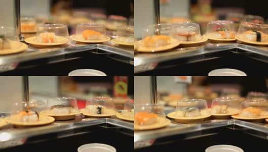 传送带上的寿司高清在线视频素材下载