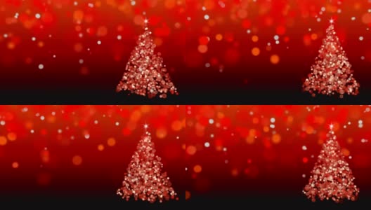 抽象的红色圣诞树背景，无缝循环高清在线视频素材下载