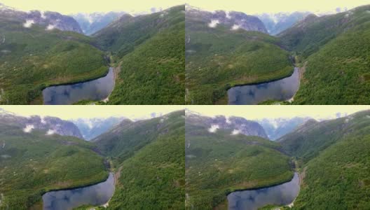 挪威。挪威美丽的风景。巨魔之路或巨魔之路蜿蜒的山路高清在线视频素材下载