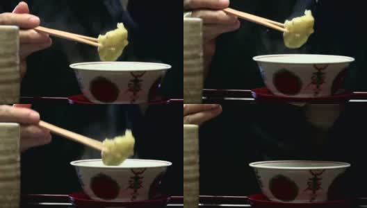 用筷子吃饭高清在线视频素材下载