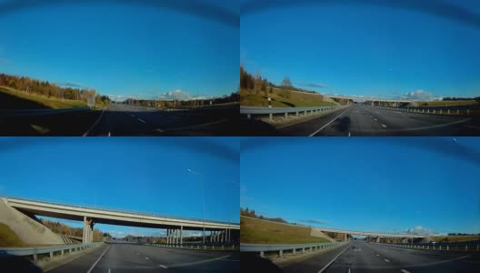 这条空中高速路位于城市中长长的公路的顶部高清在线视频素材下载