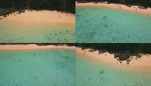 鸟瞰泰国Koh Rok Yai岛空荡的天堂般的海滩。高清在线视频素材下载