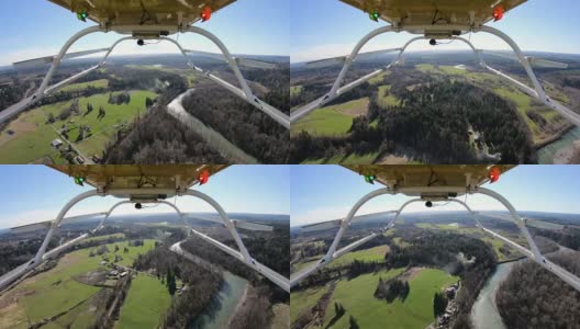 斯蒂尔瓜米什河农田斯诺霍米什县华盛顿空中直升机视图高清在线视频素材下载