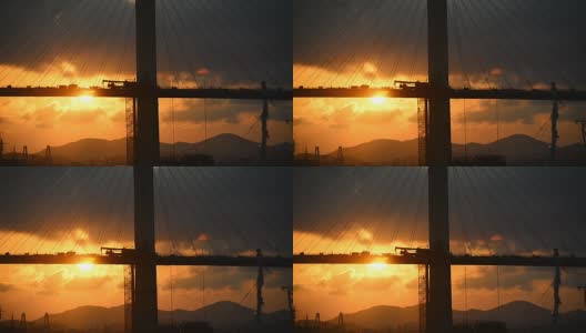 浙江跨海大桥日落景观，中国高清在线视频素材下载