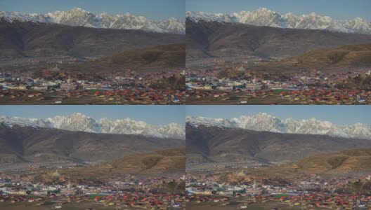 中国四川省的一个藏族村庄高清在线视频素材下载