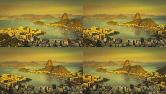美丽的日落在里约热内卢de Janeiro平移时间流逝，巴西高清在线视频素材下载