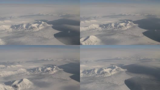斯匹次卑尔根群岛(斯瓦尔巴特群岛)的美丽。从飞机窗口观看。高清在线视频素材下载