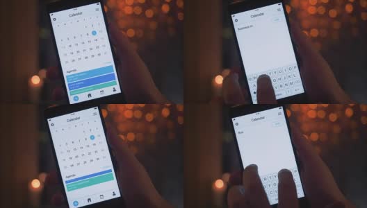 在智能手机日历上添加新事件高清在线视频素材下载