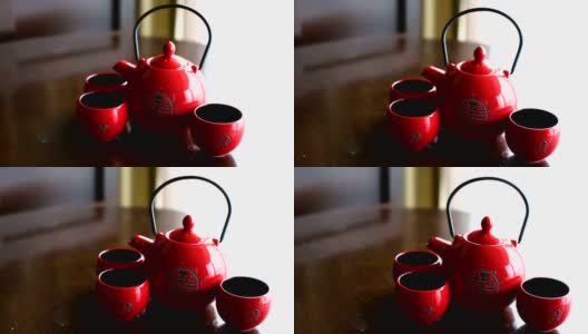 婚礼当天的中国茶道杯。高清在线视频素材下载