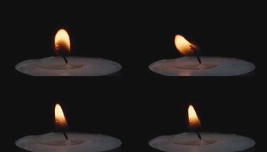 小蜡烛燃烧的特写高清在线视频素材下载