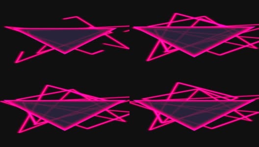 动画抽象霓虹灯三角形，动感迪斯科背景高清在线视频素材下载