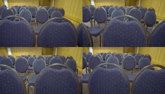 大型会议厅的空椅子，供企业会议或演讲之用高清在线视频素材下载