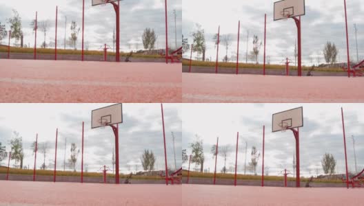 篮球场ring pink color coating rubber sports game高清在线视频素材下载