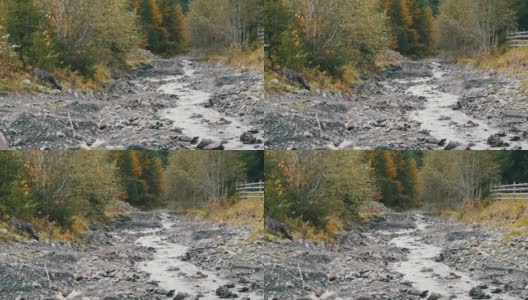 喀尔巴阡山脉中湍急而寒冷的Cheremosh溪。Dzembronya山村初秋雾蒙蒙的早晨高清在线视频素材下载