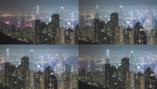 香港时间流逝夜景维多利亚港4k视频高清在线视频素材下载