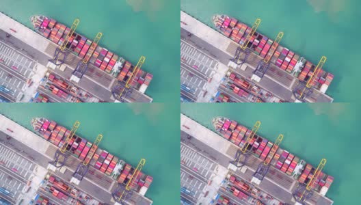 货轮在工业港与集装箱港是航运的一部分高清在线视频素材下载