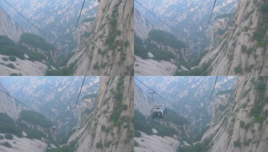 道教神山华山和缆车，是中国最受欢迎的旅游胜地高清在线视频素材下载