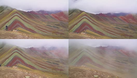 秘鲁5200米高的彩虹山高清在线视频素材下载