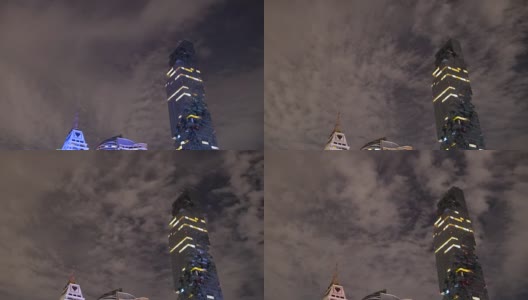 泰国曼谷夜间建筑外观的4K时间延时高清在线视频素材下载