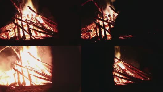 乌克兰，人们在篝火旁庆祝伊万库帕拉节高清在线视频素材下载