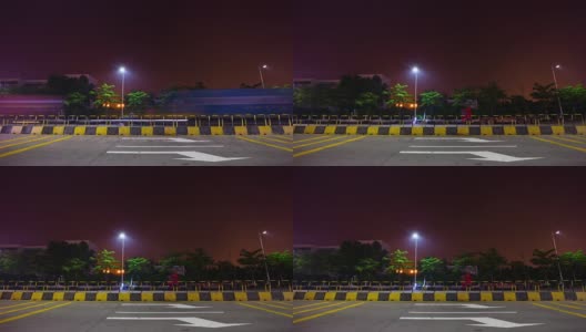 夜光照亮深圳城市交通口岸道路全景，4k时间流逝中国高清在线视频素材下载