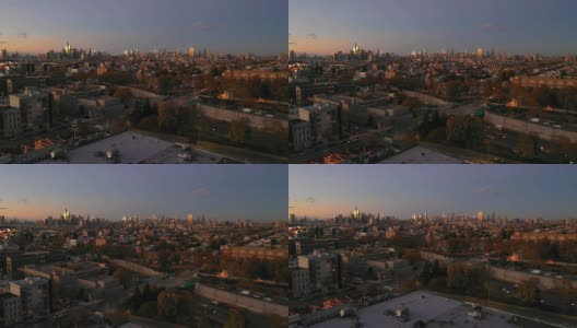 南布鲁克林市中心城市天际线泽西城曼哈顿高清在线视频素材下载