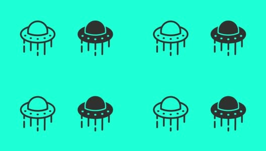 UFO图标-矢量动画高清在线视频素材下载