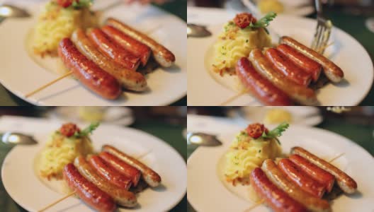 传统的德国餐盘高清在线视频素材下载